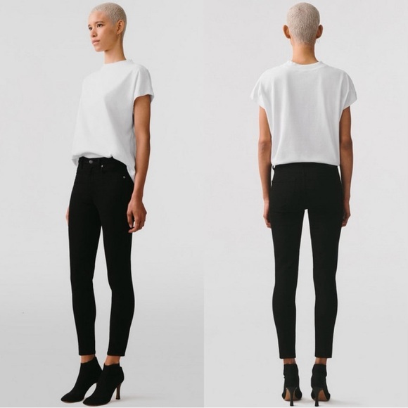 Agolde Women’s Sophie Mid Rise Ankle Skinny Jeans Zip Fly in Sane Black 26 - Picture 1 of 15